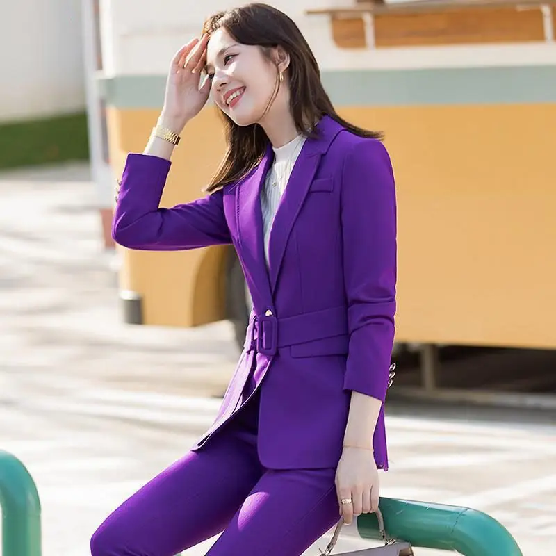 Purple High-end Quality Suit 2-piece Suit, 2022 New Female Autumn Fashion Belt, High-end Suit 2-piece Suit, Spring and Autumn
Purple High-end Quality Suit 2-piece Suit, 2022 New Female Autumn Fashion Belt, High-end Suit 2-piece Suit, Spring and Autumn