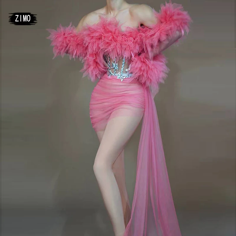 Sexy Mesh Rhinestone Dress Women Fashion See-through Lace Dance Performance Clothings Birthday Party Wedding Drag Queen Costume
Sexy Mesh Rhinestone Dress Women Fashion See-through Lace Dance Performance Clothings Birthday Party Wedding Drag Queen Costume