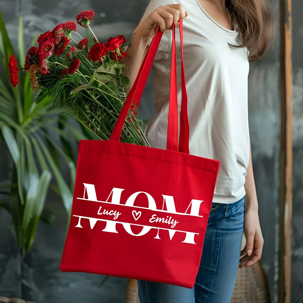 Casual Canvas Tote Bag Personalized Kids Names Custom Mama Name Handbag For Women Friend Mom Birthday Gift
Casual Canvas Tote Bag Personalized Kids Names Custom Mama Name Handbag For Women Friend Mom Birthday Gift