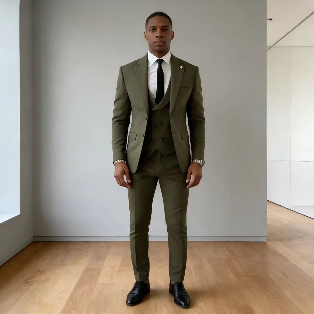 Men's Slim Fit 3 Piece Terno Bonito Dark Green Wedding Party Suit Jacket Vest Pants Set Male Formal Wear
Men's Slim Fit 3 Piece Terno Bonito Dark Green Wedding Party Suit Jacket Vest Pants Set Male Formal Wear