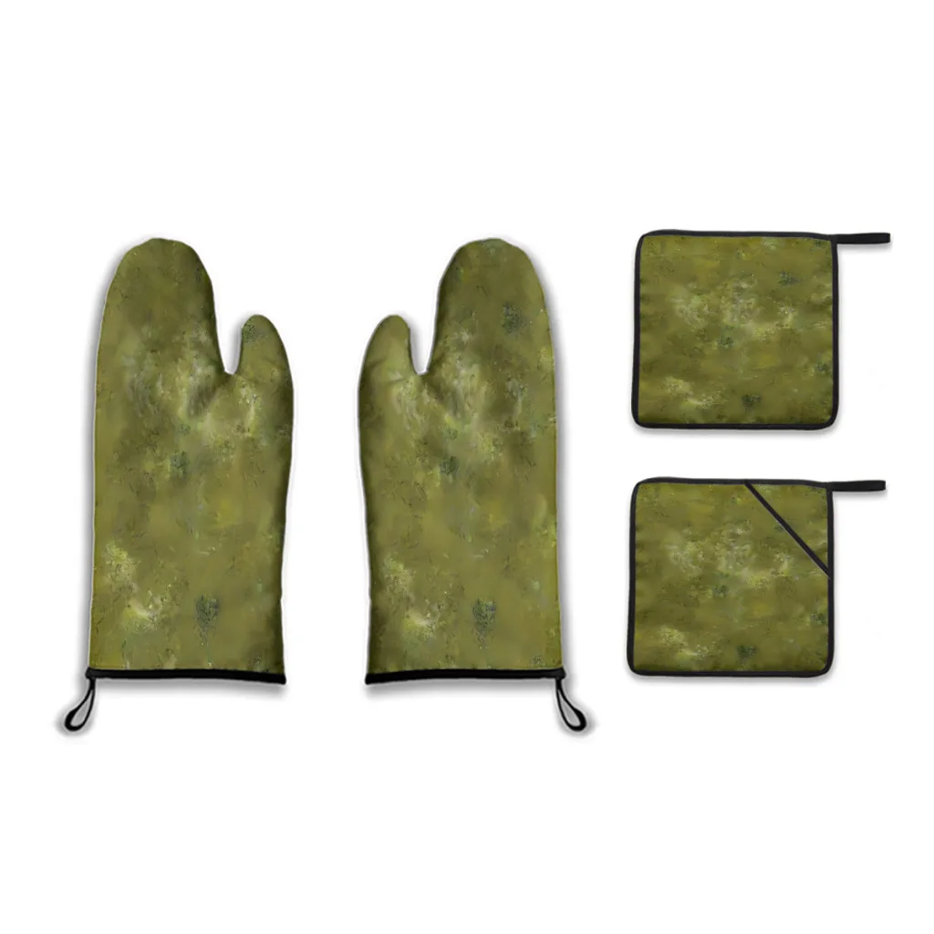 Grass Battlemat 2pcs Gloves Thickened Insulation Gloves and 2pc insulation pad Anti Slip Oven Gloves Kitchen Baking Tools
Grass Battlemat 2pcs Gloves Thickened Insulation Gloves and 2pc insulation pad Anti Slip Oven Gloves Kitchen Baking Tools