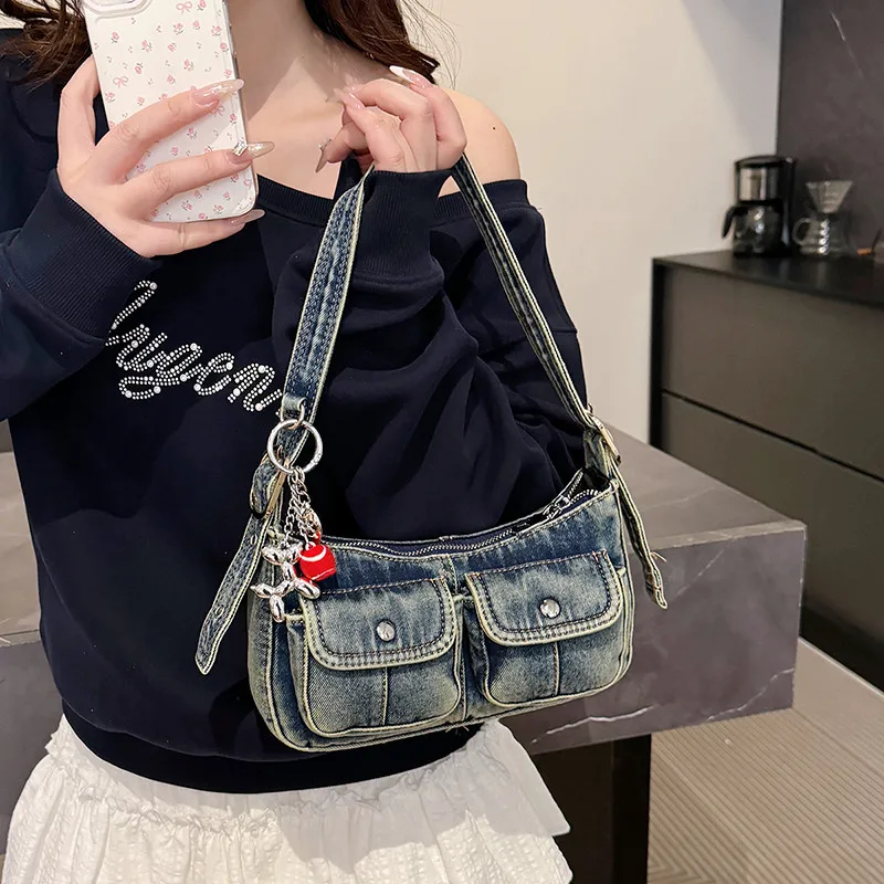 Retro Motor Biker Denim Bag Purse Women New Fashionable Pocket Chic Blue Shoulder Bags Female Casual Crossbody Bags Handbag 2025
Retro Motor Biker Denim Bag Purse Women New Fashionable Pocket Chic Blue Shoulder Bags Female Casual Crossbody Bags Handbag 2025