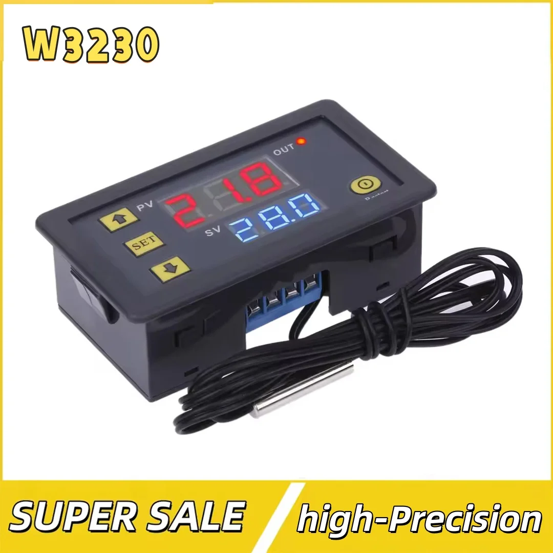 High-Precision W3230 Relay Output Digital Temperature Controller -55~120°C Thermostat Regulator Heating Cooling Control Switch
High-Precision W3230 Relay Output Digital Temperature Controller -55~120°C Thermostat Regulator Heating Cooling Control Switch
