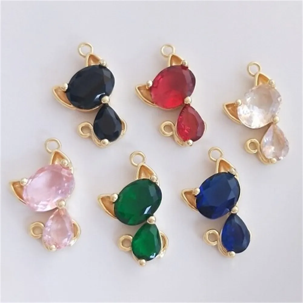 14K Gold Cat Pendant with Double Hanging Cute Cat Charms Pendant DIY Bracelet Necklace Jewelry K406
14K Gold Cat Pendant with Double Hanging Cute Cat Charms Pendant DIY Bracelet Necklace Jewelry K406
