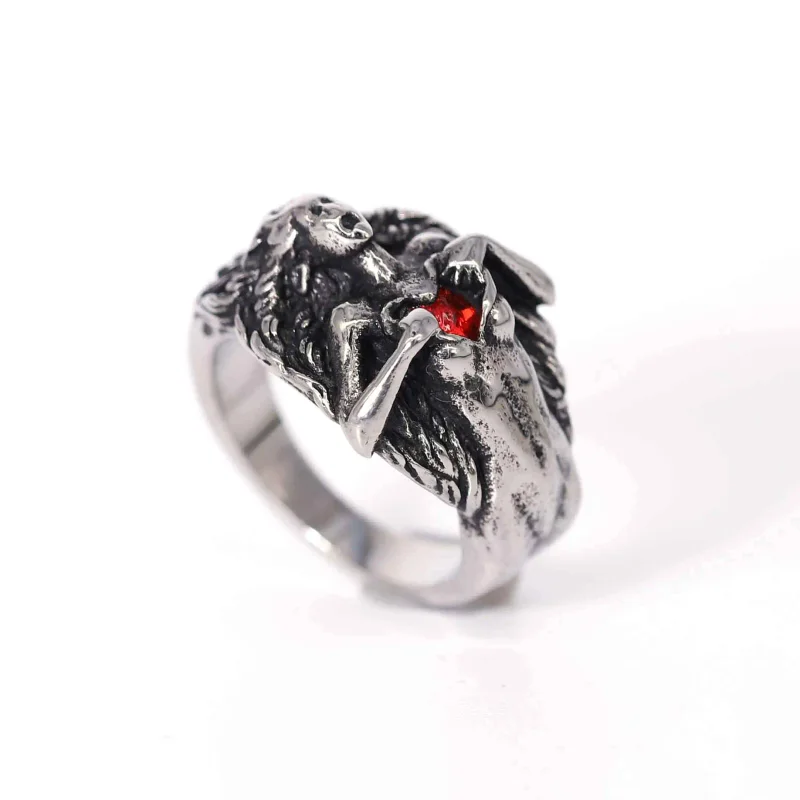 Gothic Stainless Steel Red Cz Heart Angel Ring Show My Heart Open Heart Skull Angel Ring Punk Hiphop Biker Party Jewelry Gifts
Gothic Stainless Steel Red Cz Heart Angel Ring Show My Heart Open Heart Skull Angel Ring Punk Hiphop Biker Party Jewelry Gifts