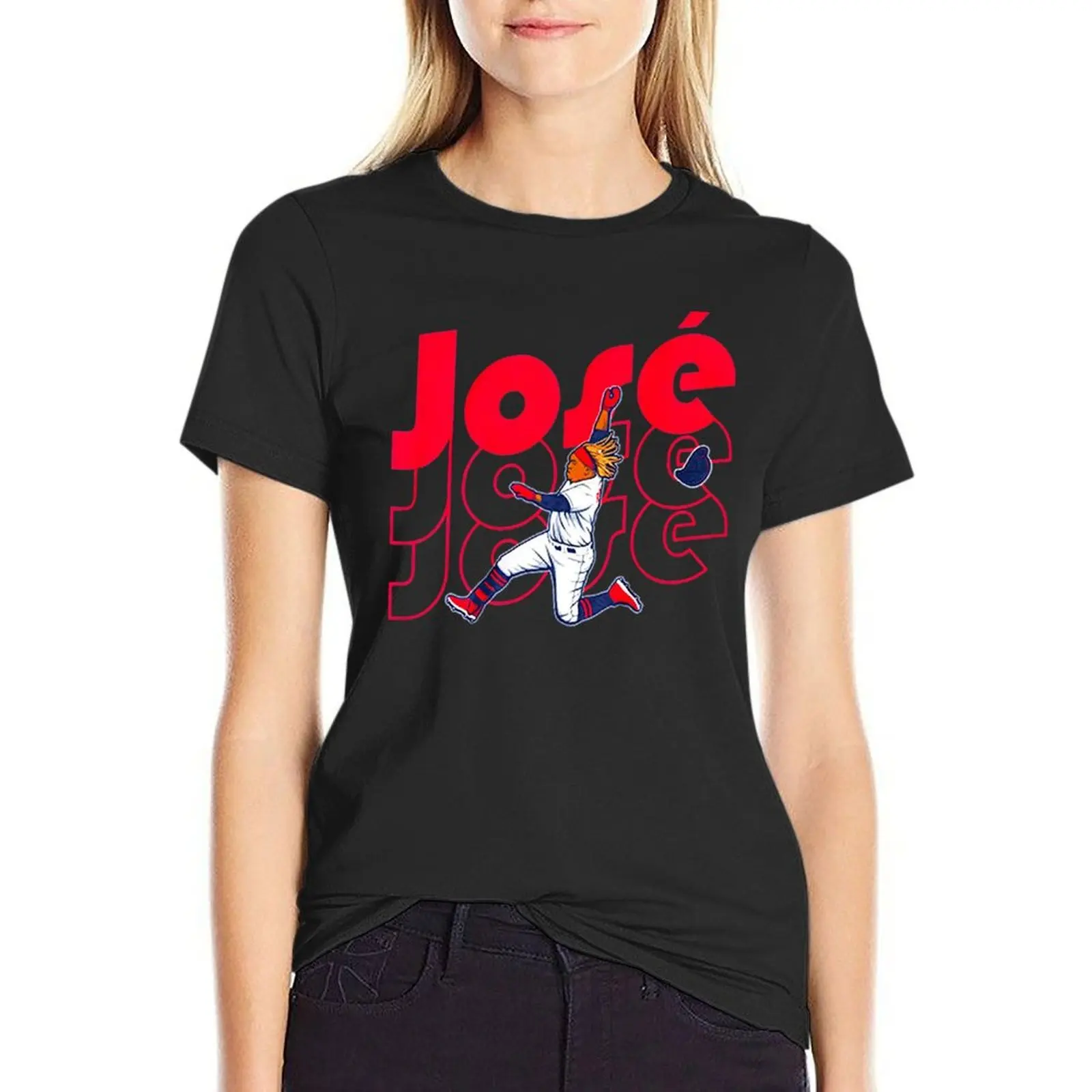José Ramírez T-Shirt tops korean fashion blacks tees oversized t shirts for Women 
José Ramírez T-Shirt tops korean fashion blacks tees oversized t shirts for Women