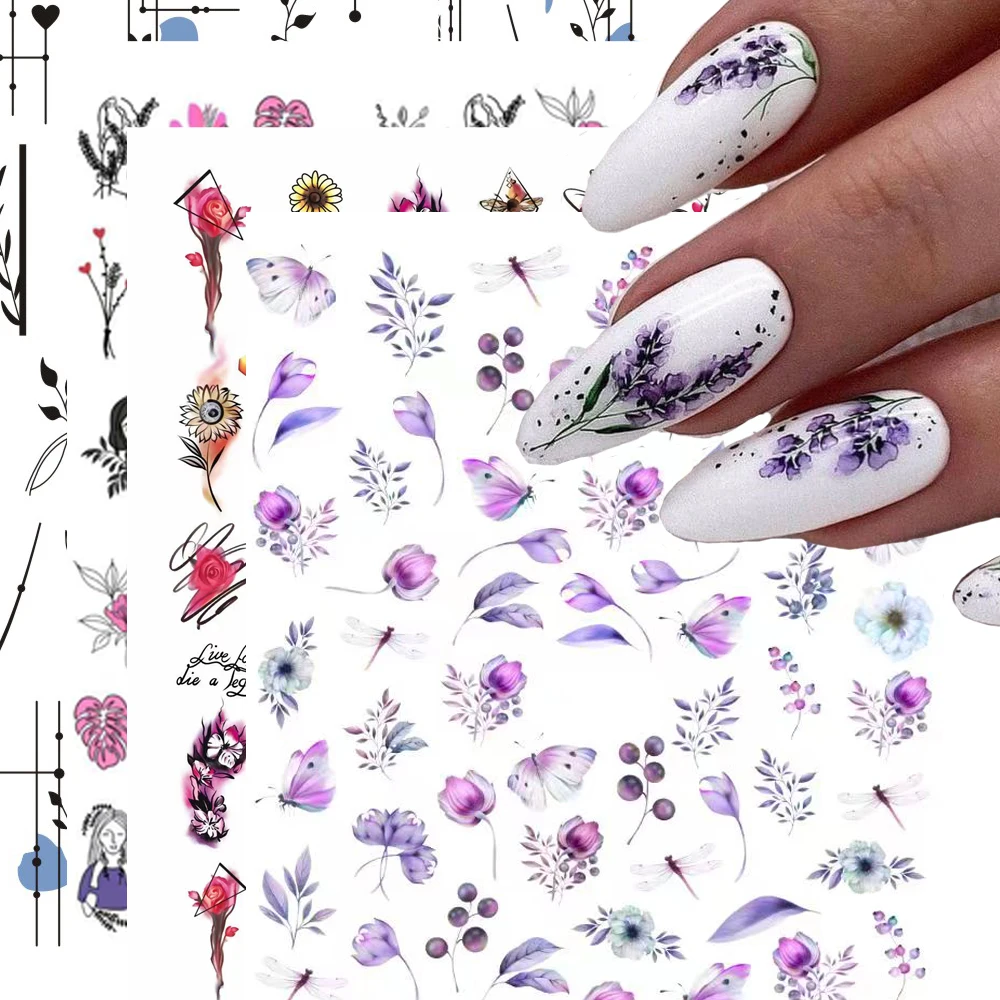 Purple Flower 3D Nail Stickers Leaf Floral Spring Summer Nail Art Decals Sliders Manicure Butterfly Nail Tips Decoration
Purple Flower 3D Nail Stickers Leaf Floral Spring Summer Nail Art Decals Sliders Manicure Butterfly Nail Tips Decoration