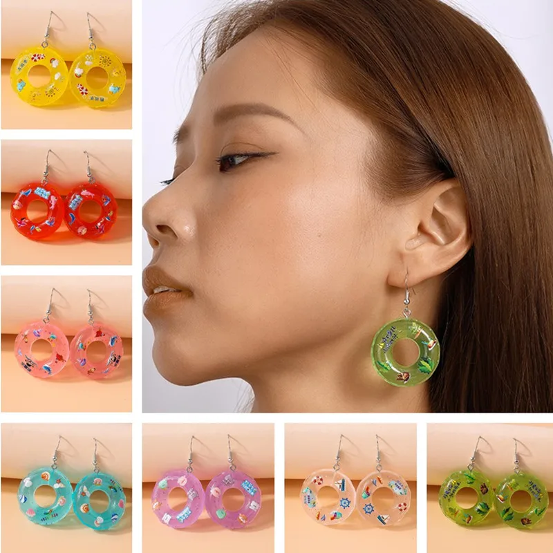 Fashion Colorful Resin Swim Ring Drop Earrings for Women Girls Summer Beach Holiday Jewelry Accessories
Fashion Colorful Resin Swim Ring Drop Earrings for Women Girls Summer Beach Holiday Jewelry Accessories