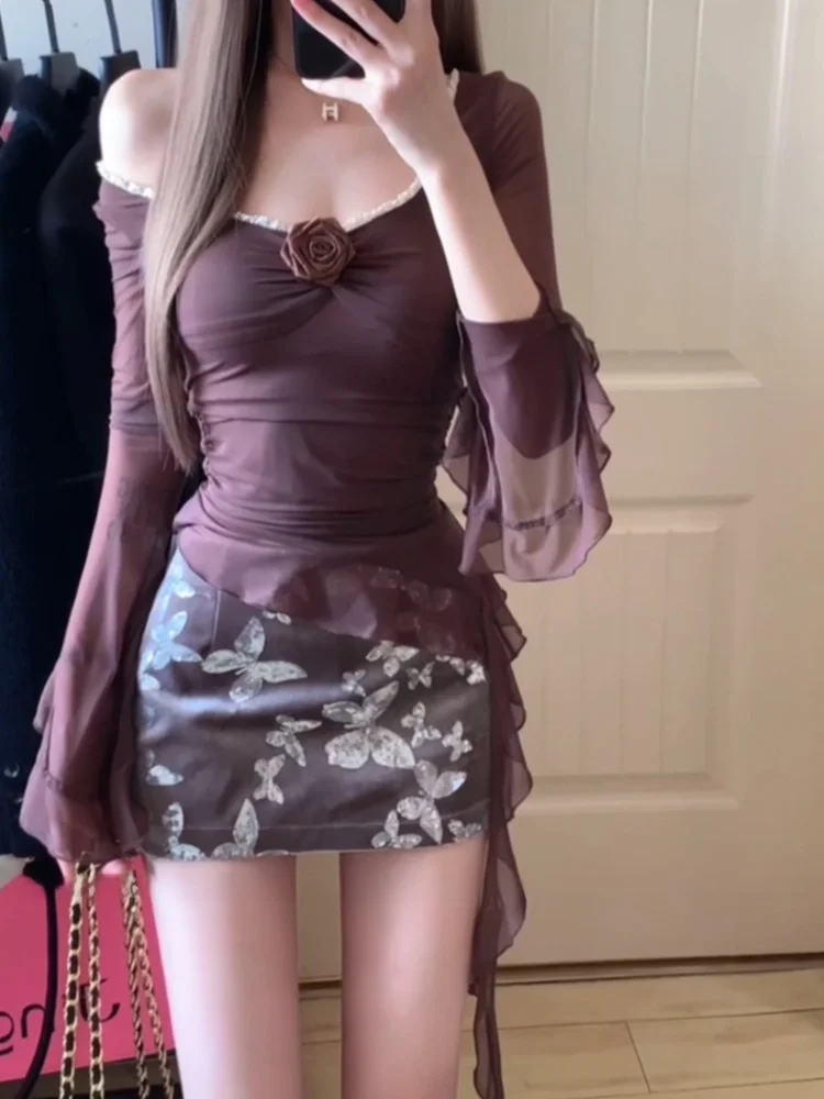 XZY Sexy Sequin Slimming Me Top And Skirt Set for Plump Girls Early Autumn High Waist Bodycon Faion Korean Sle
XZY Sexy Sequin Slimming Me Top And Skirt Set for Plump Girls Early Autumn High Waist Bodycon Faion Korean Sle
