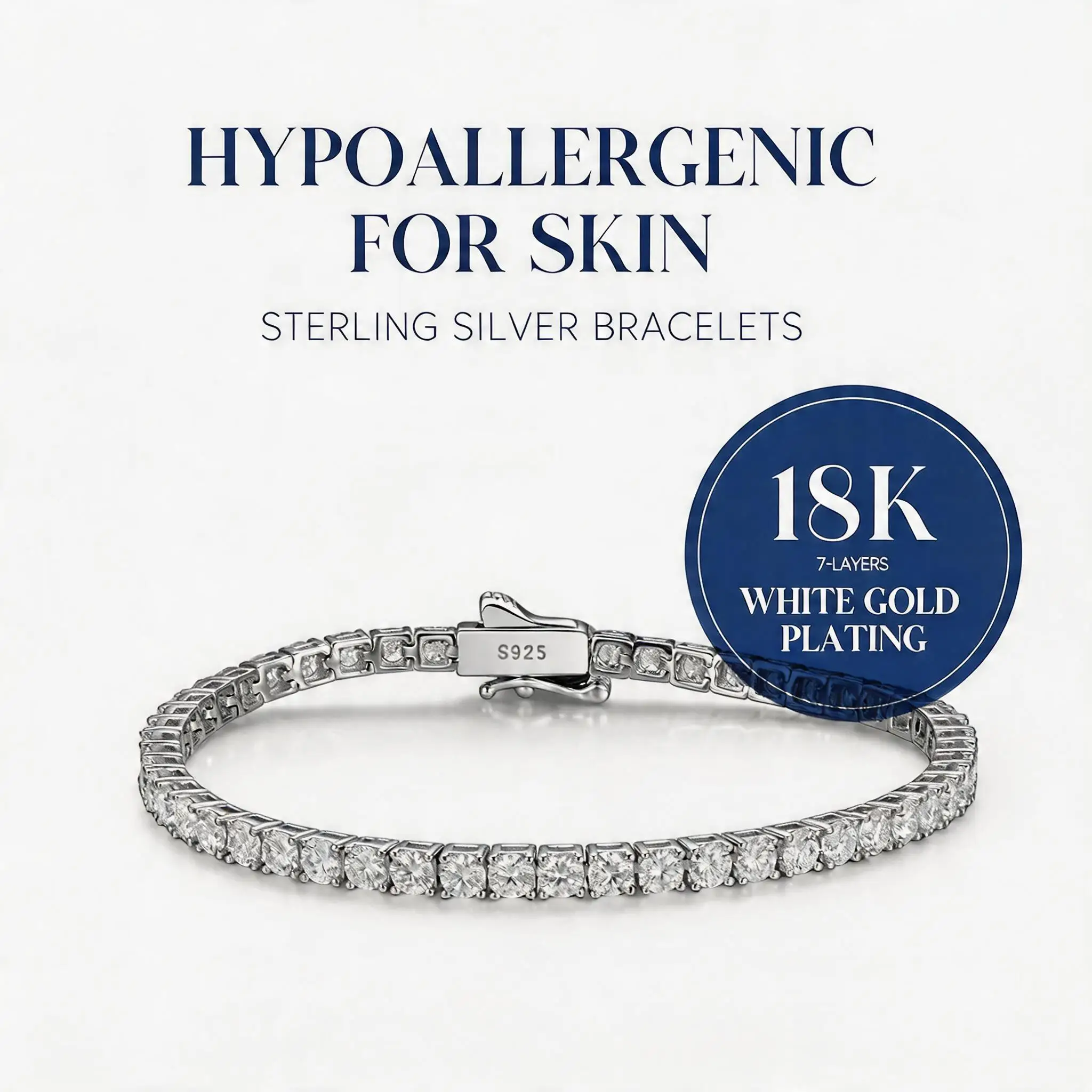 S925 Sterling Silver Tennis Bracelet 2-5mm Moissanite Hypoallergenic Fine Jewelry 6.69-8.66 Inch
S925 Sterling Silver Tennis Bracelet 2-5mm Moissanite Hypoallergenic Fine Jewelry 6.69-8.66 Inch