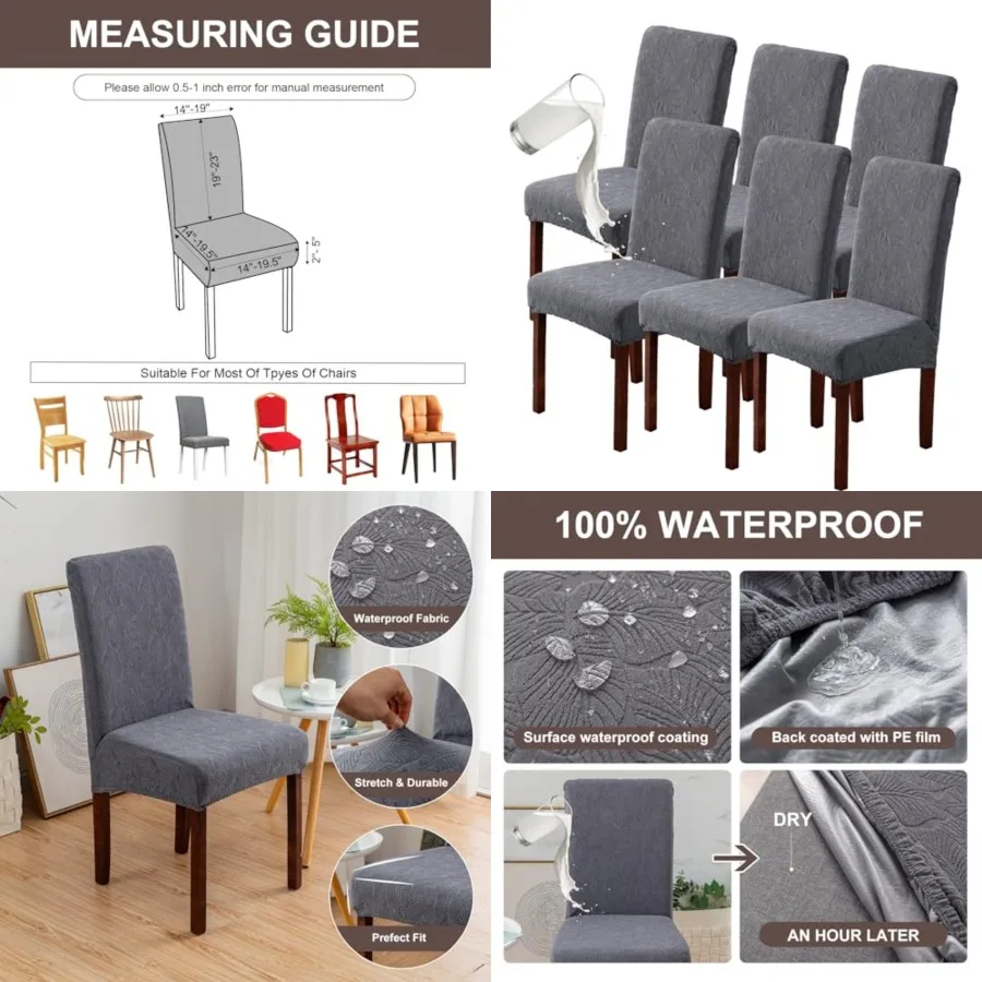 100 Waterproof Dining Room Chair Covers Set of 6 Stretch Kitchen Chair Covers Parsons Chair Slipcovers for Dining Room Chair Pr
100 Waterproof Dining Room Chair Covers Set of 6 Stretch Kitchen Chair Covers Parsons Chair Slipcovers for Dining Room Chair Pr