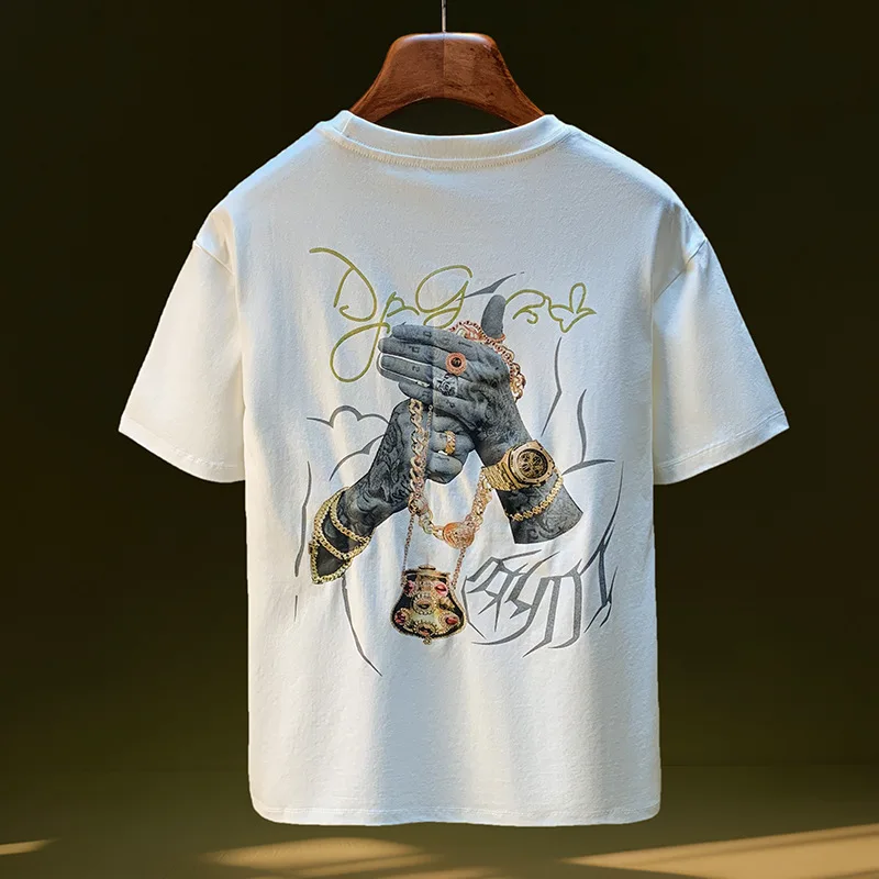 Summer Short sleeved T-shirt for Men 2025 Thin Loose Casual Top Creative Printed High end Mid sleeved Men's Clothing
Summer Short sleeved T-shirt for Men 2025 Thin Loose Casual Top Creative Printed High end Mid sleeved Men's Clothing