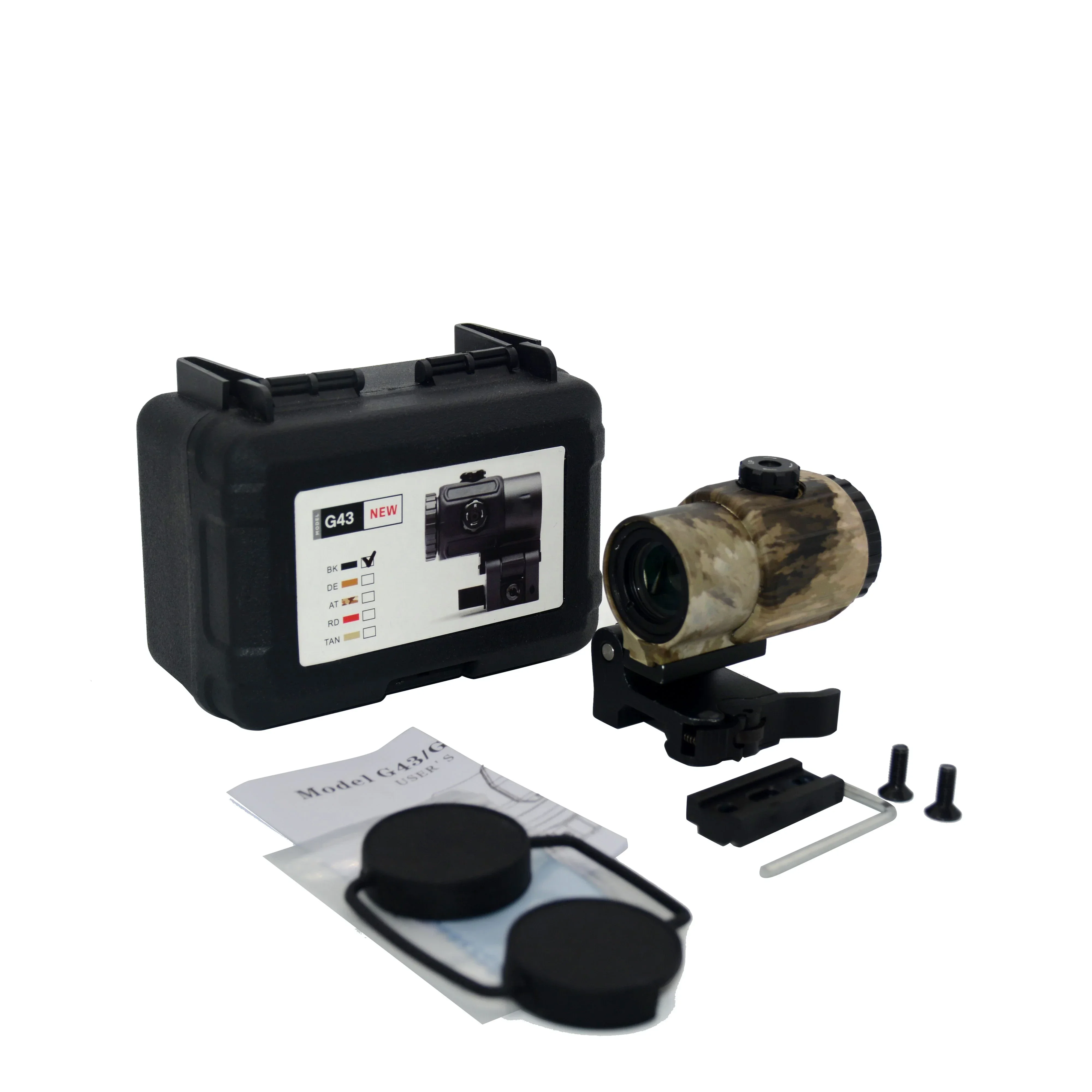 Tacitical G43 Magnifier Sight 3X with Switch to Side Qick Detach QD Mount for Hunting with Full Markings
Tacitical G43 Magnifier Sight 3X with Switch to Side Qick Detach QD Mount for Hunting with Full Markings