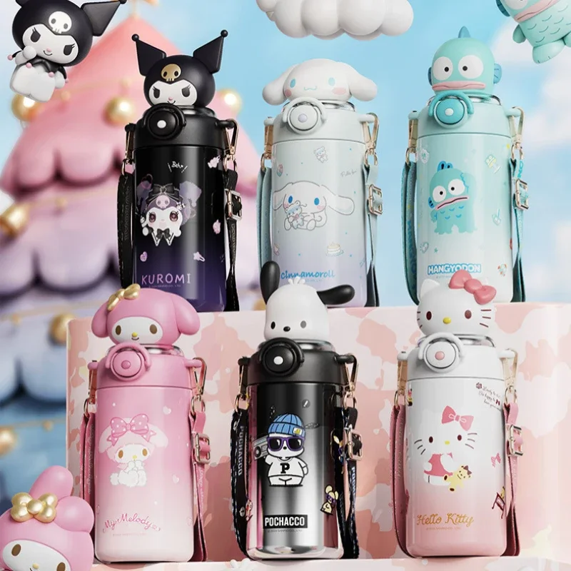 New Sanrio Kuromi Thermos Cup Girl Straw Kettle Crossbody SS316 Kawaii Hello Kitty Doll 600ml Kids Student Drinking Water Bottle
New Sanrio Kuromi Thermos Cup Girl Straw Kettle Crossbody SS316 Kawaii Hello Kitty Doll 600ml Kids Student Drinking Water Bottle