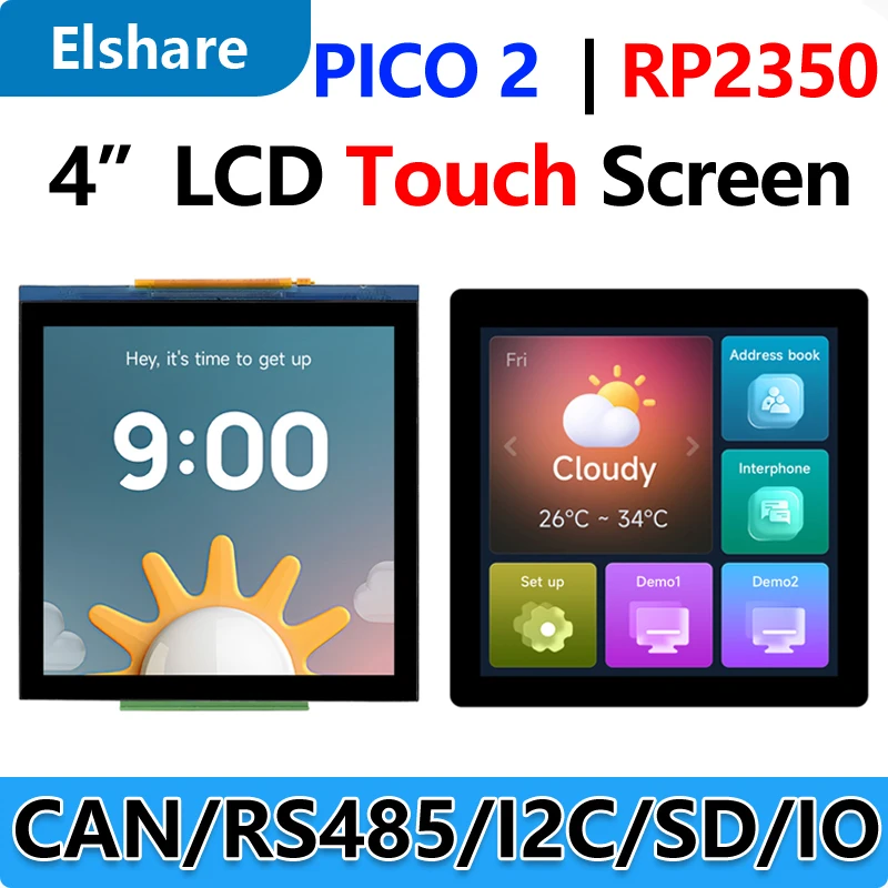 Raspberry Pi Pico 2 RP2350 4-дюймовый ЖК-дисплей CAN RS485 QMI8658 Макетная плата 480x480 с сенсорным экраном
Raspberry Pi Pico 2 RP2350 4-дюймовый ЖК-дисплей CAN RS485 QMI8658 Макетная плата 480x480 с сенсорным экраном