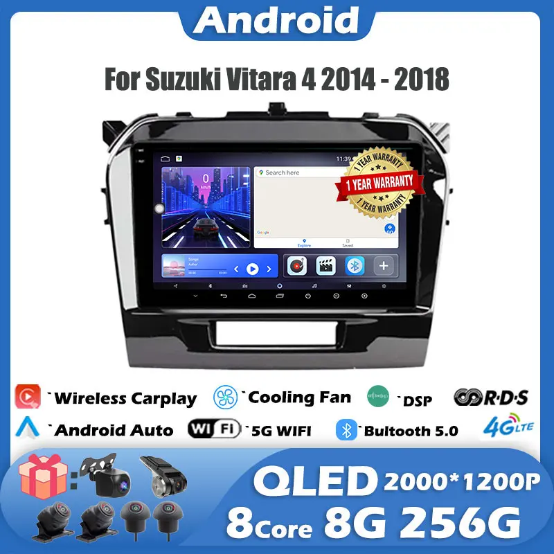 For Suzuki Vitara 4 2014 - 2018 Android 14 4G WIFI DSP CarPlay Autoradio Car Radio Multimidia Video Player Navigation GPS
For Suzuki Vitara 4 2014 - 2018 Android 14 4G WIFI DSP CarPlay Autoradio Car Radio Multimidia Video Player Navigation GPS