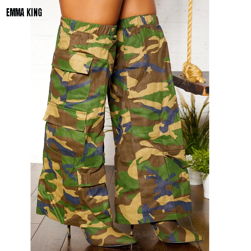 Camouflage Turned-Over Edge Knee High Boots Pointed Toe Pocket Thin Heel Fashion Women Long Boots Elastic Band Winter 2024
Camouflage Turned-Over Edge Knee High Boots Pointed Toe Pocket Thin Heel Fashion Women Long Boots Elastic Band Winter 2024
