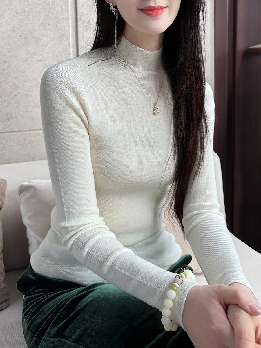 Sl цельный шерстяной свитер Camere женский с высоким воротником и верхней основой, осень-зима, универсальный повседневный свитер
Sl цельный шерстяной свитер Camere женский с высоким воротником и верхней основой, осень-зима, универсальный повседневный свитер