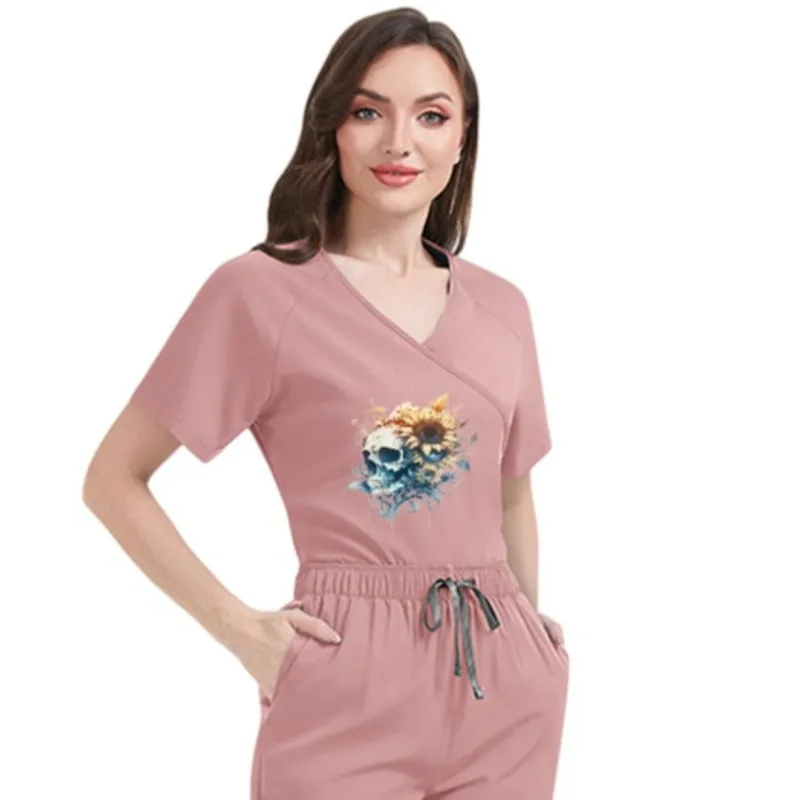 Custom Print Tie-Back Scrubs Set Women Short Sleeve Pants Thin Quick-Dry Maternity Center Beauty Salon Nurse Workwear
Custom Print Tie-Back Scrubs Set Women Short Sleeve Pants Thin Quick-Dry Maternity Center Beauty Salon Nurse Workwear
