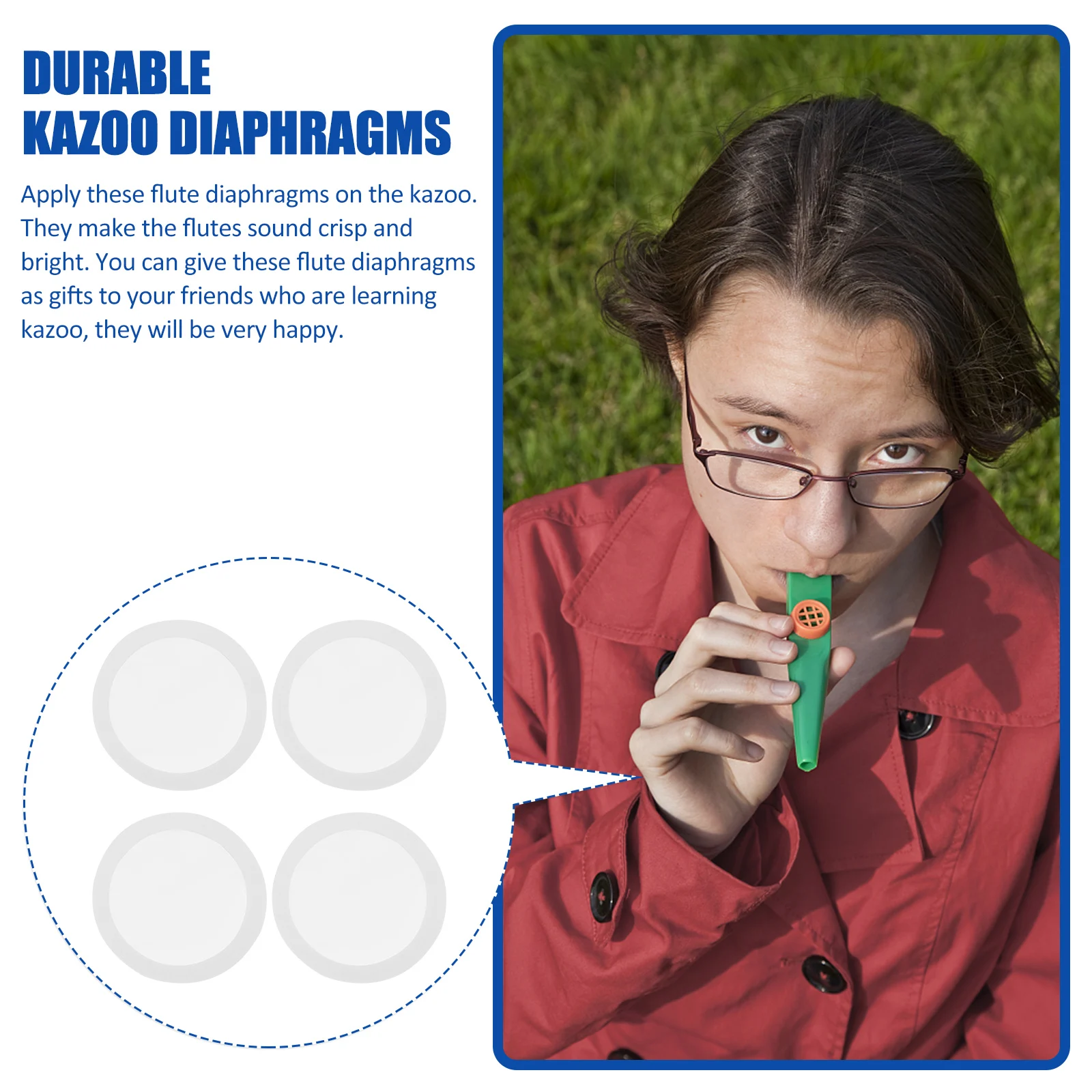 50Pcs Kazoo Flute Diaphragms Premium ABS Durable Flute Accessories for Crisp Clear Sound Instrument Supplies Instrument Supplies
50Pcs Kazoo Flute Diaphragms Premium ABS Durable Flute Accessories for Crisp Clear Sound Instrument Supplies Instrument Supplies