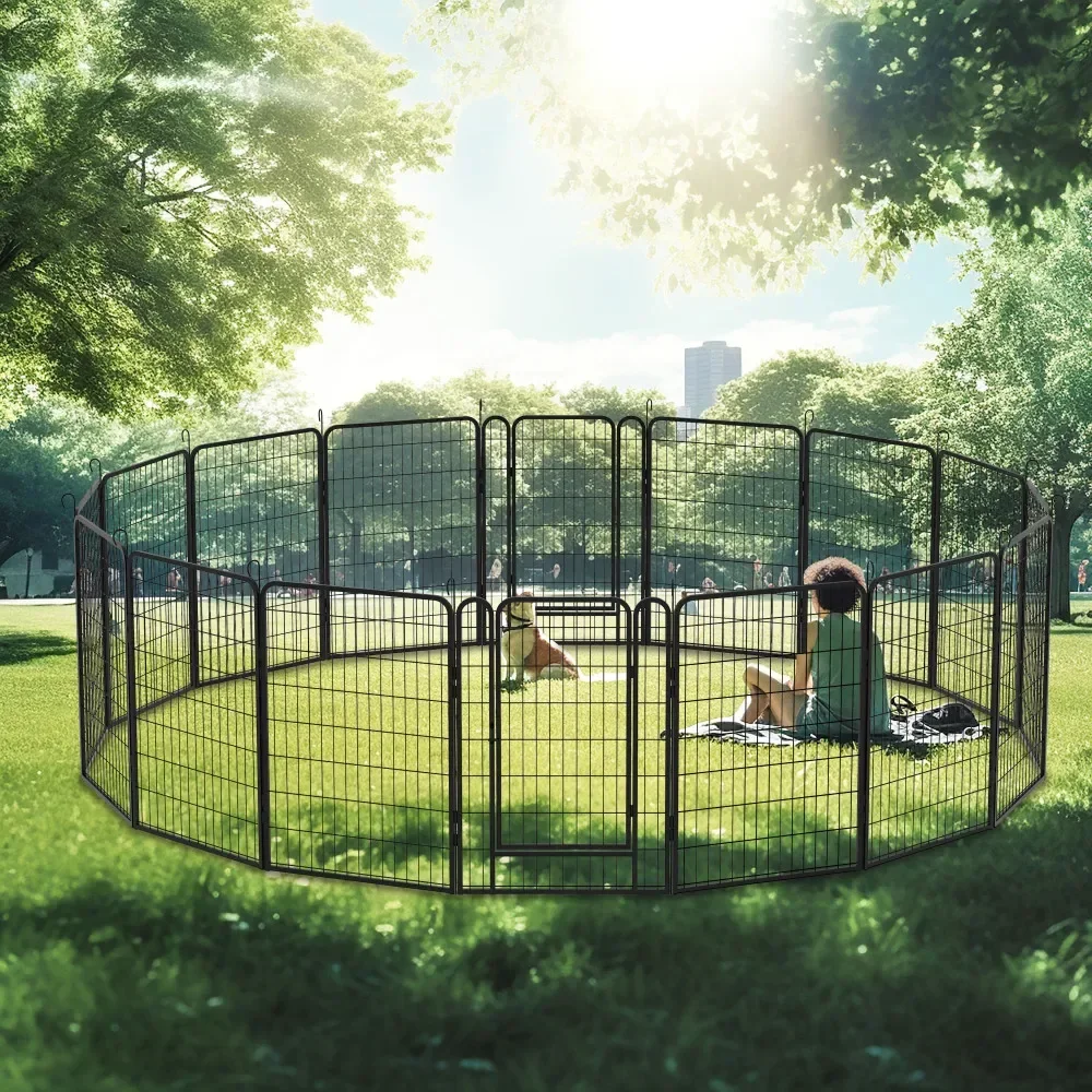 16 Panels Heavy Duty Metal Playpen with door,39.37"H Dog Fence Pet Exercise Pen for Outdoor
16 Panels Heavy Duty Metal Playpen with door,39.37"H Dog Fence Pet Exercise Pen for Outdoor