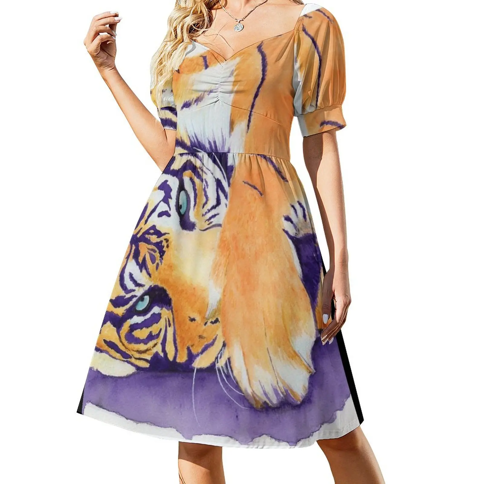 Purple striped tigress watercolor Short-Sleeved Dress dress summer elegant women's dresses sale
Purple striped tigress watercolor Short-Sleeved Dress dress summer elegant women's dresses sale