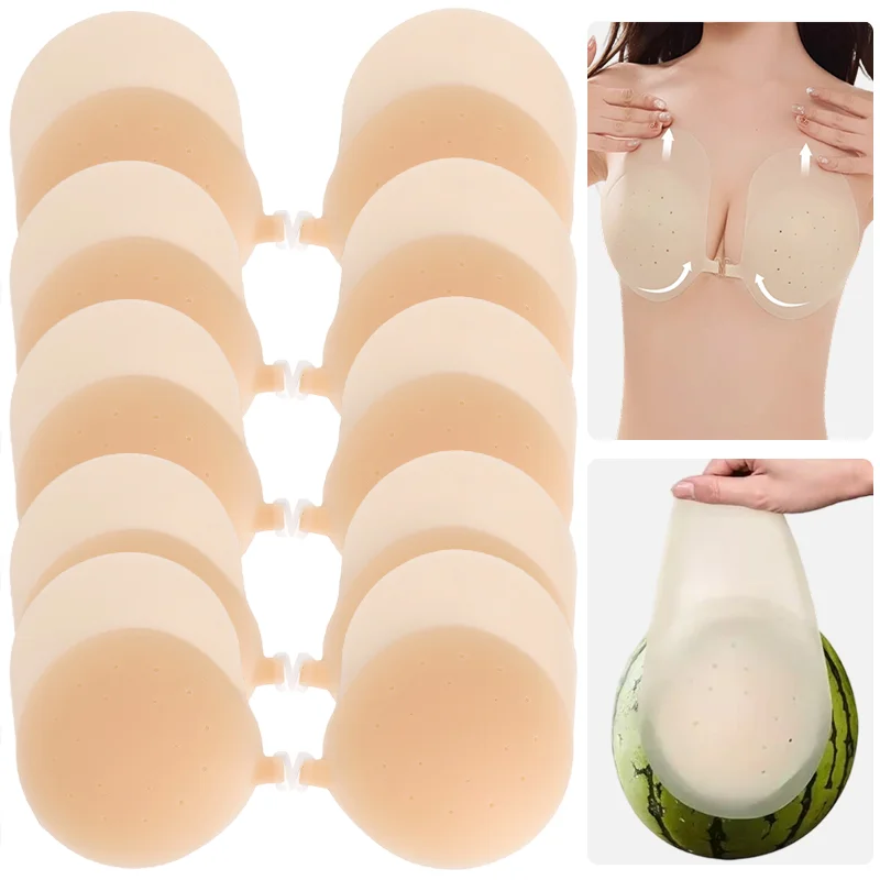 Silicone Adhesive Bra Invisible Strapless Adhesive Stick Bra for Women Push Up Summer Chest Stickers Lift Up Nude Cover Bras
Silicone Adhesive Bra Invisible Strapless Adhesive Stick Bra for Women Push Up Summer Chest Stickers Lift Up Nude Cover Bras