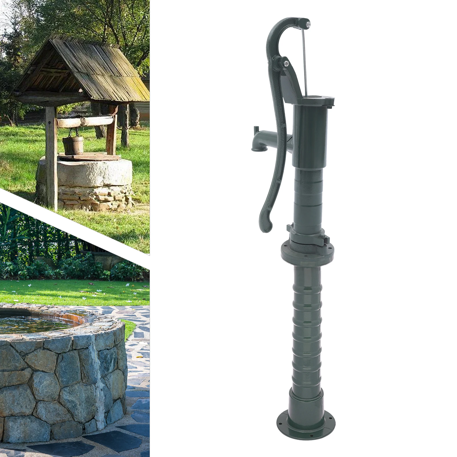 Винтажный кувшин-насос, темно-зеленый ручной глубоководный насос, чугунный ручной водяной насос под давлением для колодца, кемпинга, парка
Винтажный кувшин-насос, темно-зеленый ручной глубоководный насос, чугунный ручной водяной насос под давлением для колодца, кемпинга, парка