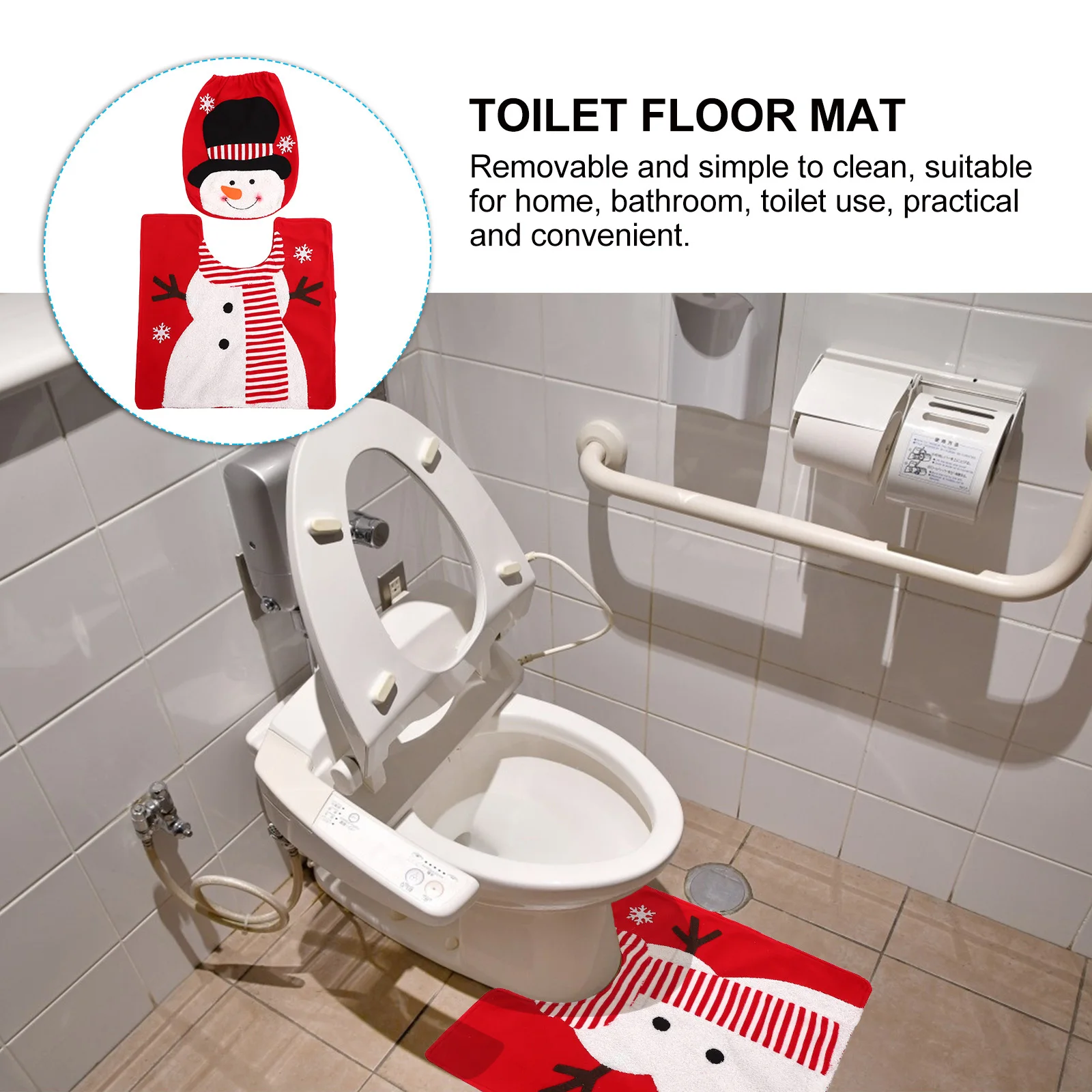 1Set Christmas Toilet Floor Pad Xmas Toilet Lid Protector Set Snowman Artwork Decorative Floor Mat for Bathroom Holiday
1Set Christmas Toilet Floor Pad Xmas Toilet Lid Protector Set Snowman Artwork Decorative Floor Mat for Bathroom Holiday