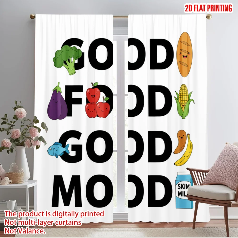 2pcs 2D flat printing Curtains Good Food Good Mood Polyester Without Electricity Party Decorations for Indoor Celebrations Room
2pcs 2D flat printing Curtains Good Food Good Mood Polyester Without Electricity Party Decorations for Indoor Celebrations Room