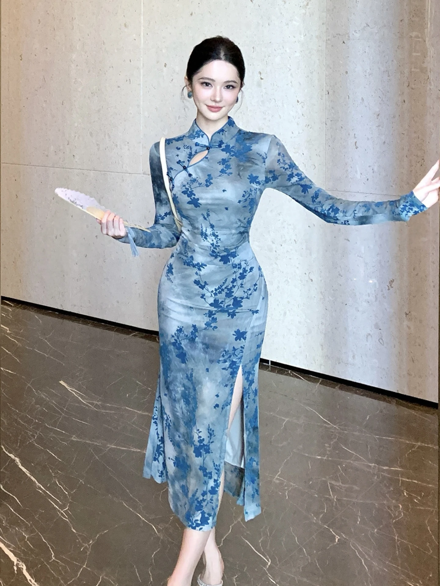 Slimming Young Sle Long Sve Flag Dr Me High Slit Sexy Body a Women's Dr Chinese Sle Long Qipao Skirt
Slimming Young Sle Long Sve Flag Dr Me High Slit Sexy Body a Women's Dr Chinese Sle Long Qipao Skirt