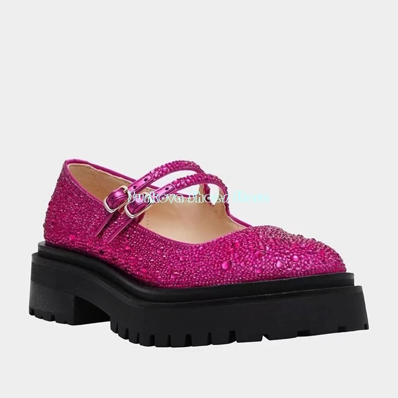 Surkova Retro Mary Janes Shoes Thick Sole Rhinestone Sparkle Lolita Shoes Round Toe Double Buckle Casual Pumps for Women
Surkova Retro Mary Janes Shoes Thick Sole Rhinestone Sparkle Lolita Shoes Round Toe Double Buckle Casual Pumps for Women