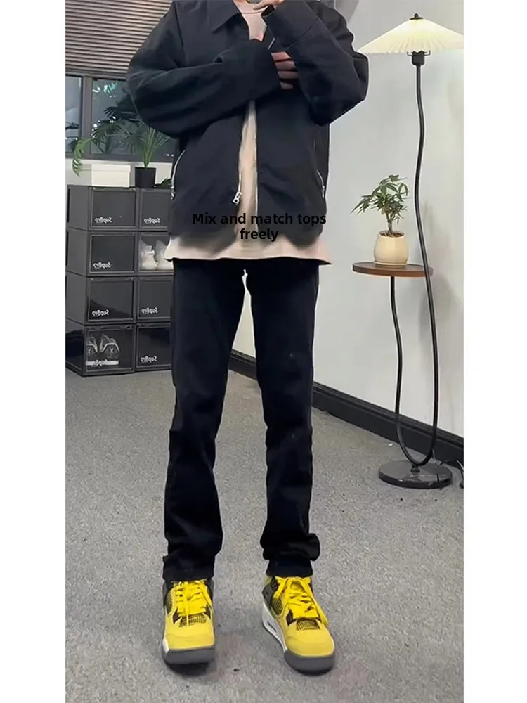 Men's Fce Lined Denim Jeans Fall Winter Long Leg Lengthening Micro Flared Pants Thi Low Waist Zipper Straight Leg Jeans
Men's Fce Lined Denim Jeans Fall Winter Long Leg Lengthening Micro Flared Pants Thi Low Waist Zipper Straight Leg Jeans