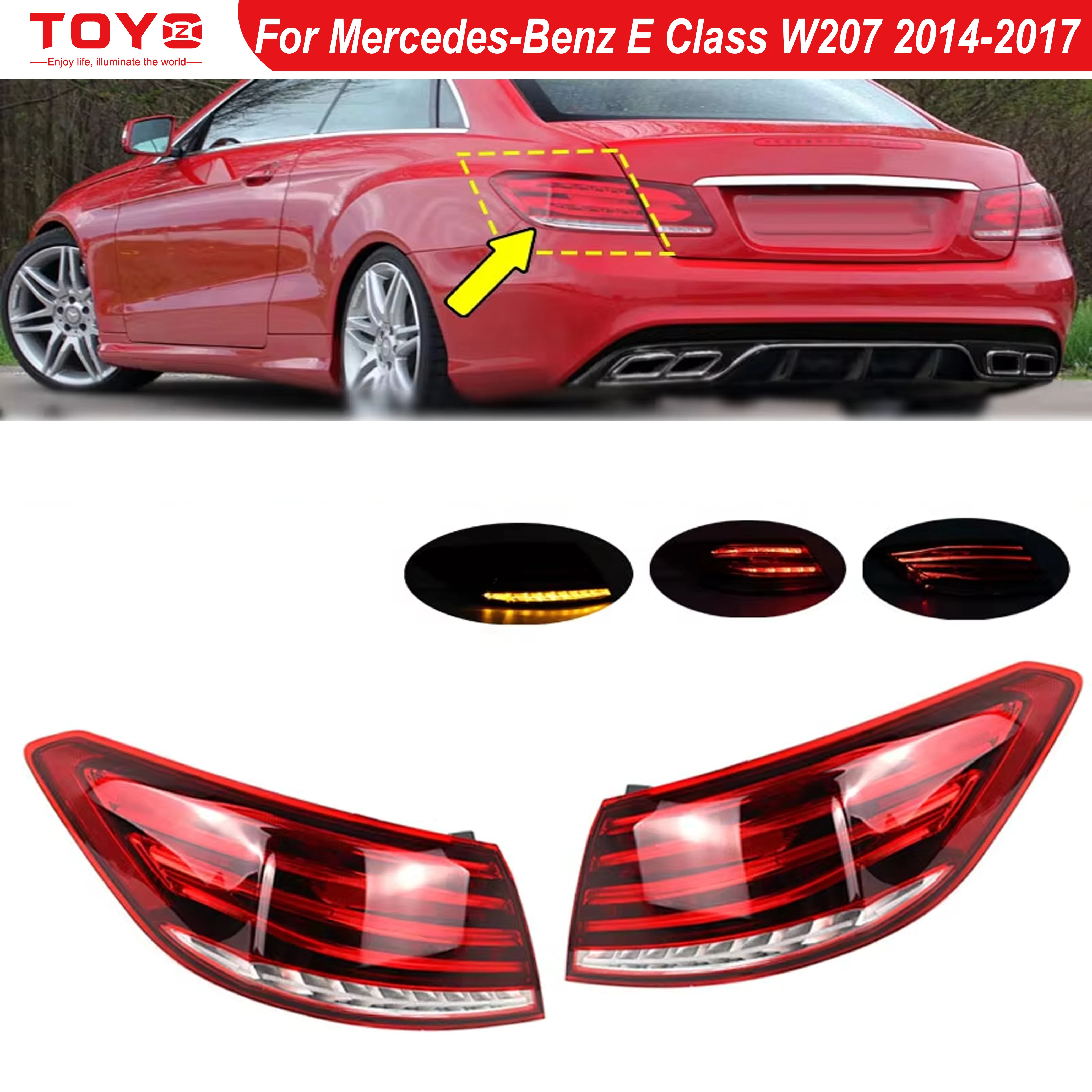 For Mercedes-Benz E Class W207 2014 2015 2016 2017 For the Two-Door Coupe Red Rear LED Tail Light Car Part 2079063300 2079063400
For Mercedes-Benz E Class W207 2014 2015 2016 2017 For the Two-Door Coupe Red Rear LED Tail Light Car Part 2079063300 2079063400