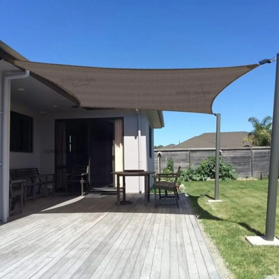 Backyard patio deck garden sun shade sail: custom 5'x7' rectangle brown UV-blocking shade fabric
Backyard patio deck garden sun shade sail: custom 5'x7' rectangle brown UV-blocking shade fabric