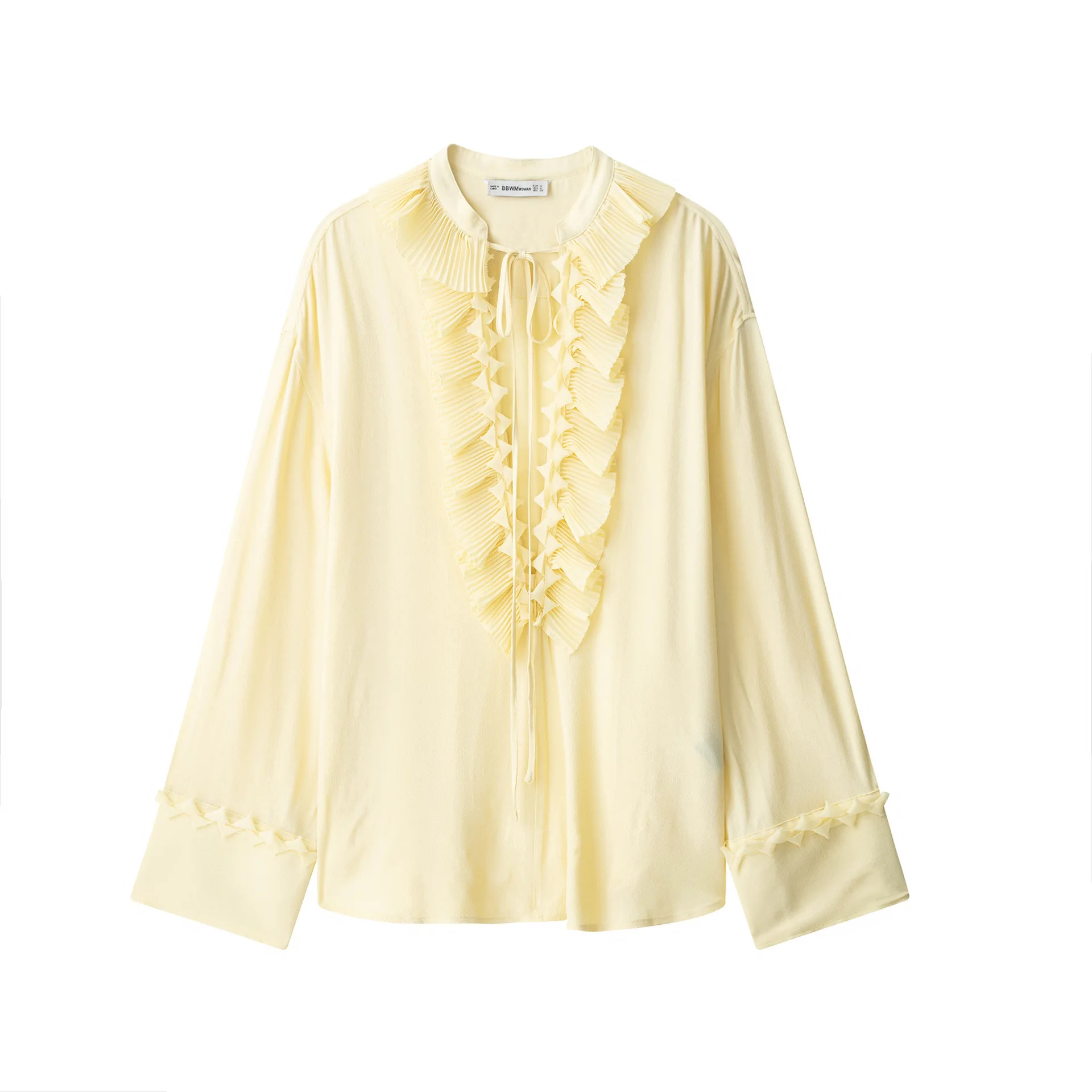 Women's Long-sleeve Shirt With Ruffled Cuffs Neckline Yellow Ruffled Blouse And Flowy Maxi Skirt Elegant Casual For Women 1MP9
Women's Long-sleeve Shirt With Ruffled Cuffs Neckline Yellow Ruffled Blouse And Flowy Maxi Skirt Elegant Casual For Women 1MP9