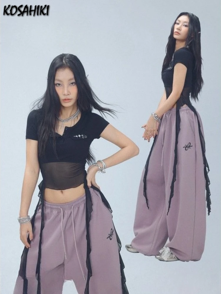 Y2k Aesthetic Vintage Gauze Patchwork Tees Streetwear Irregular Ruffled See Through Tshirts Women Harajuku Grunge Cropped Tops
Y2k Aesthetic Vintage Gauze Patchwork Tees Streetwear Irregular Ruffled See Through Tshirts Women Harajuku Grunge Cropped Tops
