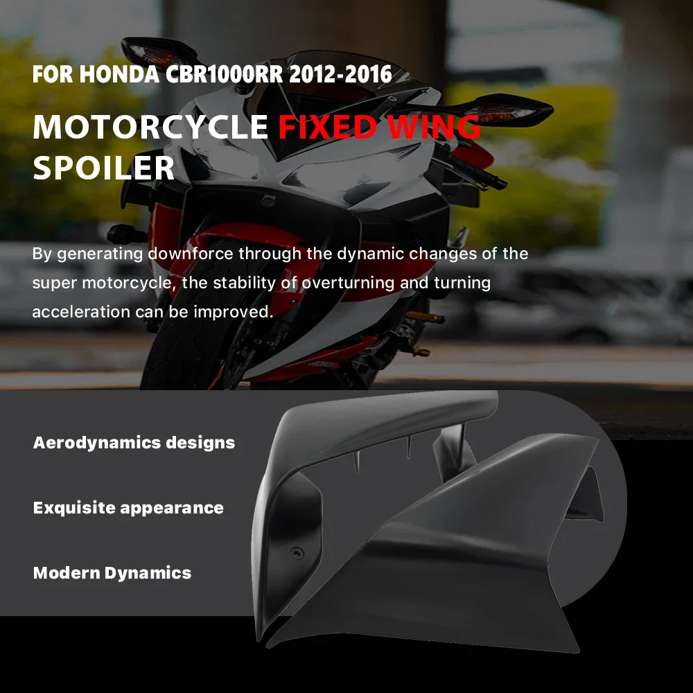 Motorcycle Aerodynamic Spoiler Fixed Wing Suitable For Honda CBR1000RR CBR1000RR 2012-2016 Side Wing Cover ABS Accessories
Motorcycle Aerodynamic Spoiler Fixed Wing Suitable For Honda CBR1000RR CBR1000RR 2012-2016 Side Wing Cover ABS Accessories