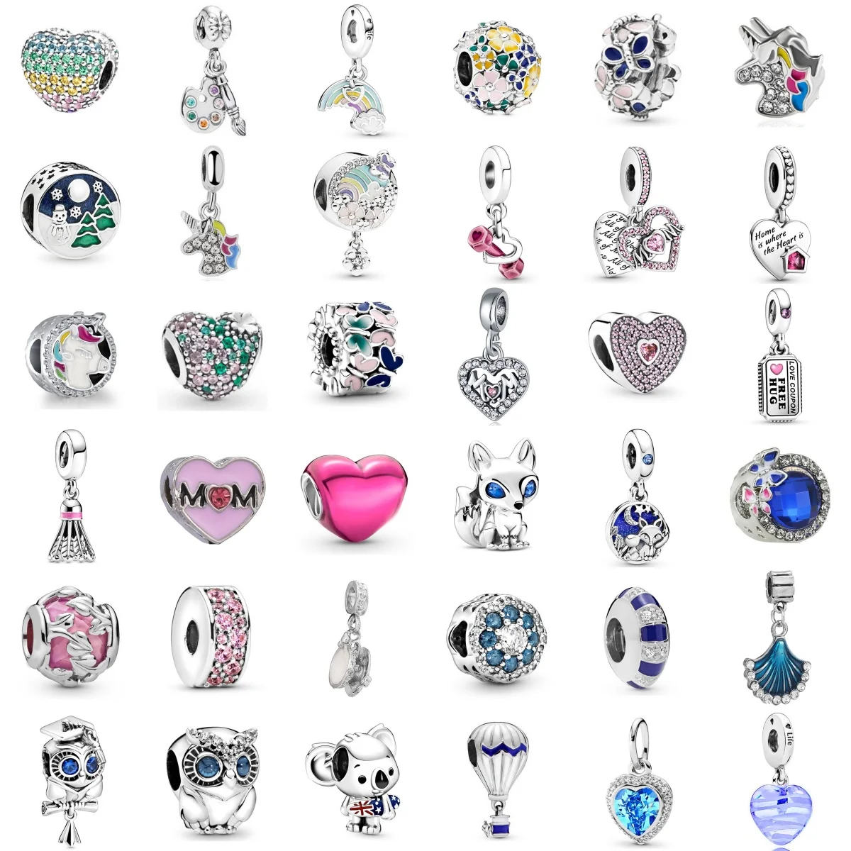 New Silver Plated Heart Pendants Animal Diamond Charm Beads For Women DIY Bracelet Necklace Jewelry Accessories Festival Gifts
New Silver Plated Heart Pendants Animal Diamond Charm Beads For Women DIY Bracelet Necklace Jewelry Accessories Festival Gifts