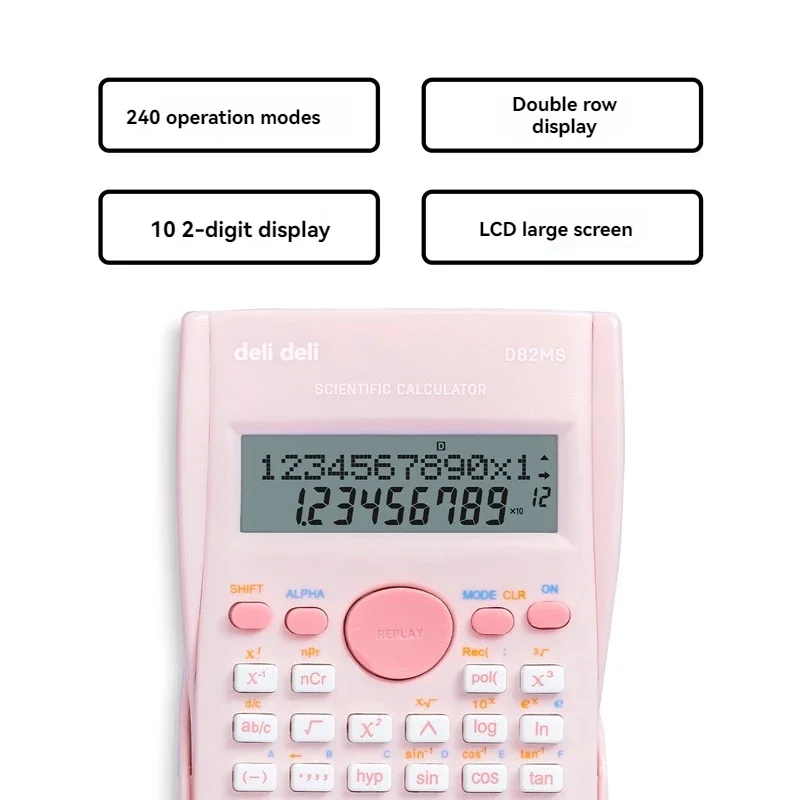 Deli D82MS pink 240 kinds of operation function scientific calculator for students calculator for exam 80pcs Per Carton Set2025
Deli D82MS pink 240 kinds of operation function scientific calculator for students calculator for exam 80pcs Per Carton Set2025