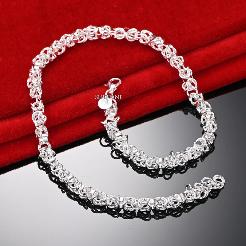 Fashion 925 Sterling Silver Exquisite 18 Inch Keel Chain Necklaces For Men Women Banquet Party Wedding Jewelry Birthday Gift
Fashion 925 Sterling Silver Exquisite 18 Inch Keel Chain Necklaces For Men Women Banquet Party Wedding Jewelry Birthday Gift