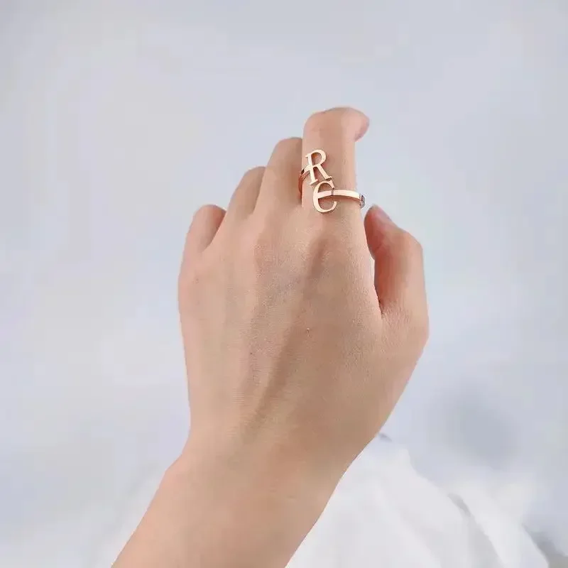 Custom 2 Letter Initials Couple Ring for Women Present Adjustable Stainless Steel Rings Jewelry Valentine's Day Gifts Mom Mother
Custom 2 Letter Initials Couple Ring for Women Present Adjustable Stainless Steel Rings Jewelry Valentine's Day Gifts Mom Mother