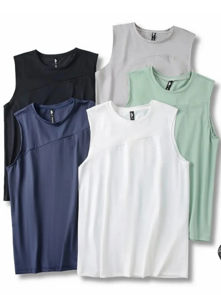 New Ice Silk Quick Dry Elastic Breathable Loose Casual round Neck Wide Shoulder Vest Men's Summer Sports Sleeveless T-Shirt
New Ice Silk Quick Dry Elastic Breathable Loose Casual round Neck Wide Shoulder Vest Men's Summer Sports Sleeveless T-Shirt