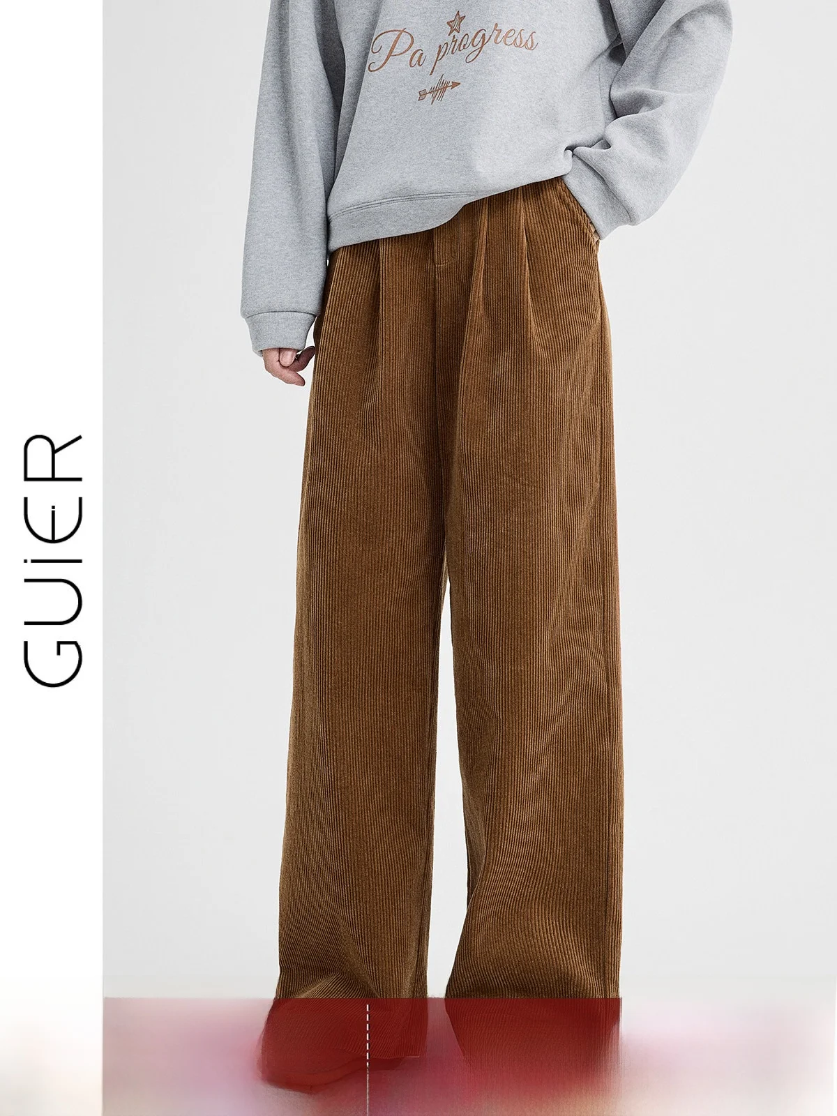 Guier Retro Corduroy Wide Leg Pants Women's Casual Straight Loose High Waist Slimming Trousers Spring 2026 New Style
Guier Retro Corduroy Wide Leg Pants Women's Casual Straight Loose High Waist Slimming Trousers Spring 2026 New Style