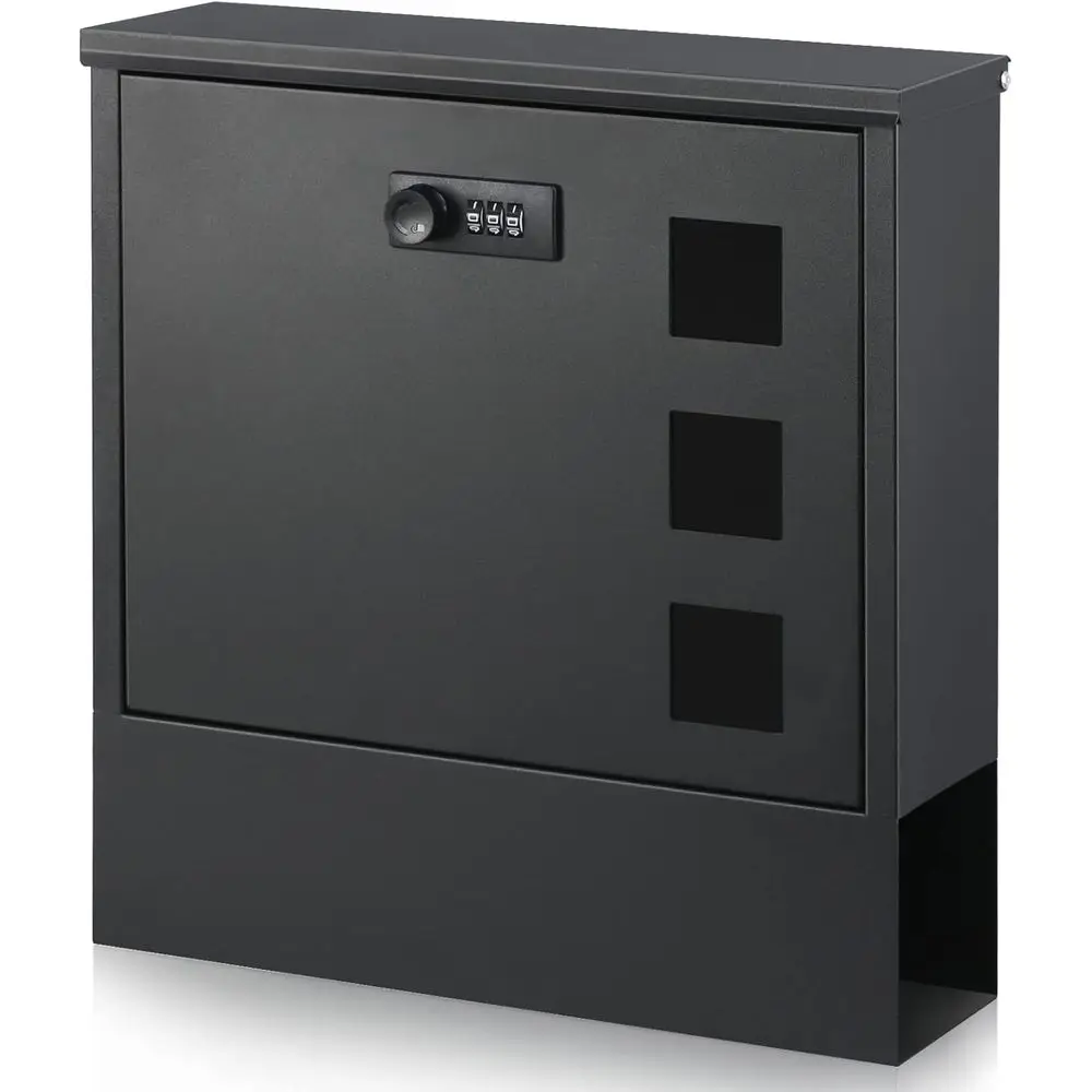 Mailbox with Combination Lock,Large acity Wall Mounted Locking Security Mailbox,Large Mail Box with Newspaper Comparent, Black,1
Mailbox with Combination Lock,Large acity Wall Mounted Locking Security Mailbox,Large Mail Box with Newspaper Comparent, Black,1