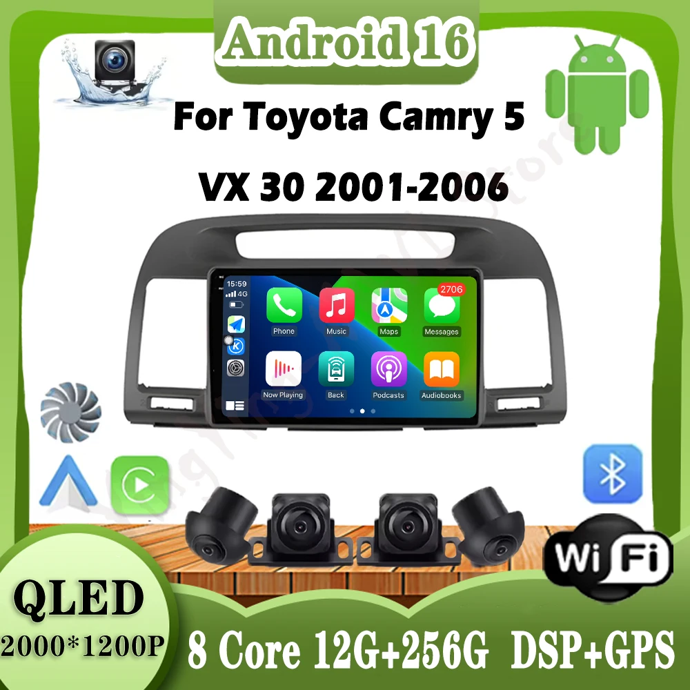 9 lnch For Toyota Camry 5 VX 30 2001-2006 Android Auto Carplay GPS Navigation Stereo Multimedia Player 4G Wifi Screen
9 lnch For Toyota Camry 5 VX 30 2001-2006 Android Auto Carplay GPS Navigation Stereo Multimedia Player 4G Wifi Screen