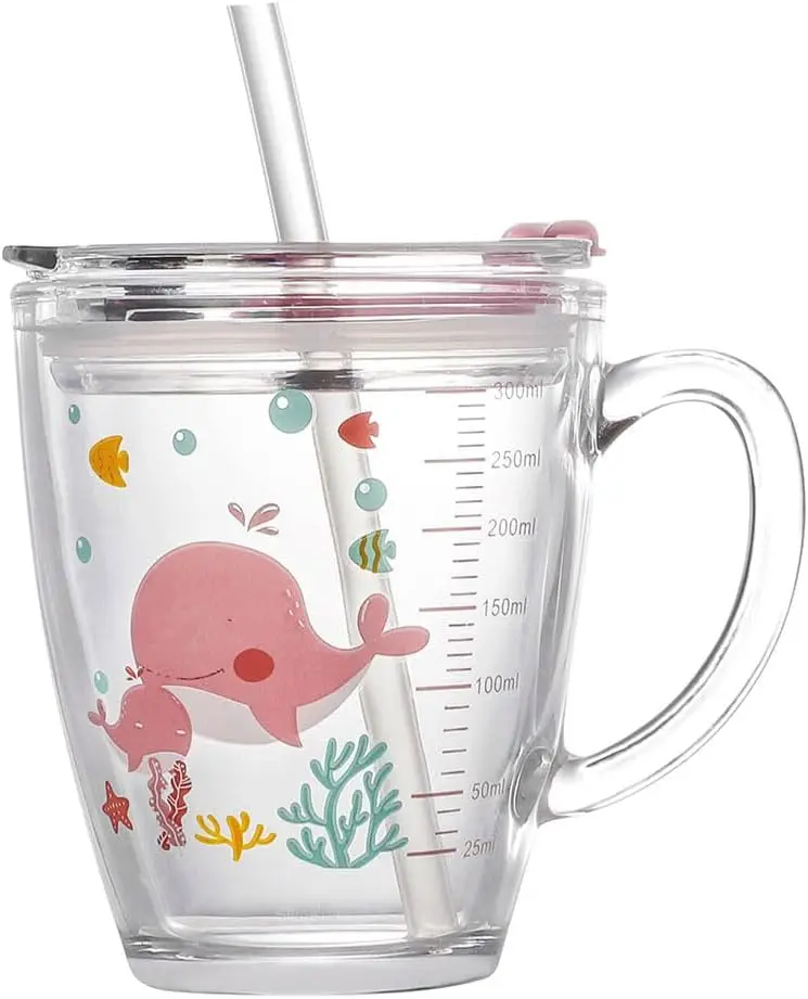 Kids Glass Tumbler With Straw, Lid and Handle - 10 oz/300ML Cartoon Drinking Cup, Coffee Mug, Water Mug With Scale - Cute Insula
Kids Glass Tumbler With Straw, Lid and Handle - 10 oz/300ML Cartoon Drinking Cup, Coffee Mug, Water Mug With Scale - Cute Insula
