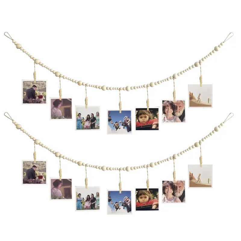 Hanging photo display with log color wood bead string photo storage tassel string hemp rope bead string clip home decoration
Hanging photo display with log color wood bead string photo storage tassel string hemp rope bead string clip home decoration