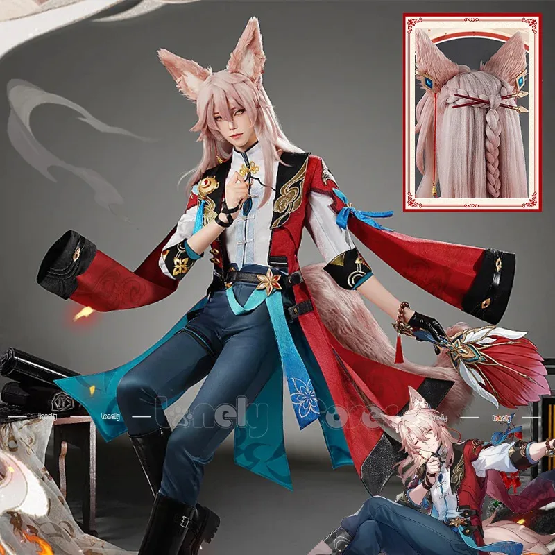 Game Honkai Star Rail Jiaoqiu Cosplay Costume Wig Tail Uniform Foxian Bracelet Xianzhou Yaoqing Alchemy Commission Halloween
Game Honkai Star Rail Jiaoqiu Cosplay Costume Wig Tail Uniform Foxian Bracelet Xianzhou Yaoqing Alchemy Commission Halloween