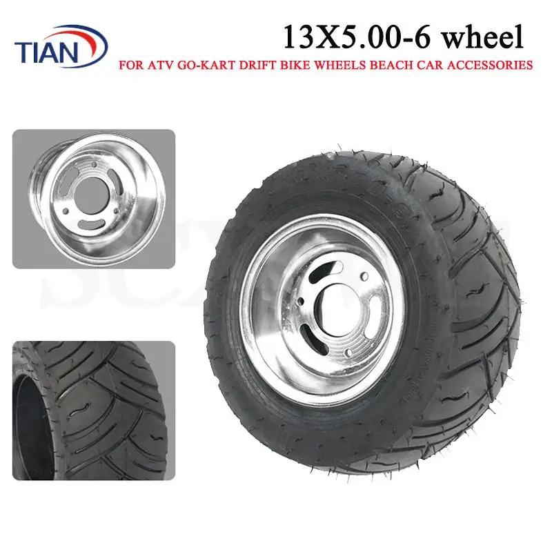 6-inch wheels 13x5.00-6 tires and wheel rims suitable for ATV go kart drifting wheels beach bike accessories
6-inch wheels 13x5.00-6 tires and wheel rims suitable for ATV go kart drifting wheels beach bike accessories